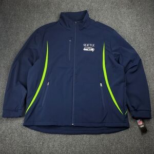 Seattle Seahawks NFL Jacket 3XL Zip Up Soft Shell Lightweight Team Apparel NEW